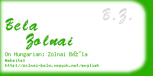 bela zolnai business card